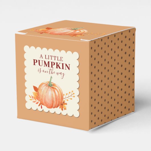 Rustiek een beetje pompoen Schattigee Herfst Baby Bedankdoosjes (Voorkant Zijde)