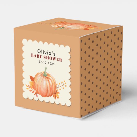 Rustiek een beetje pompoen Schattigee Herfst Baby  Bedankdoosjes (Achterkant)