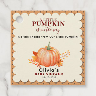 Rustiek een beetje pompoen Schattigee Herfst Baby Bedankjes Labels