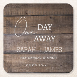 Rustiek een dag weg repetitie diner bruiloft kartonnen onderzetters