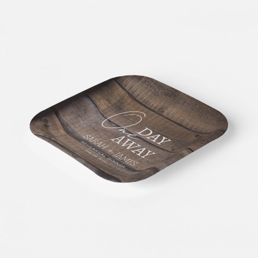 Rustiek een dag weg repetitie diner bruiloft papieren bordje (Gebogen)