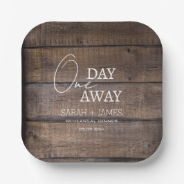 Rustiek een dag weg repetitie diner bruiloft papieren bordje