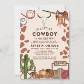 Rustiek een kleine cowboy western baby shower kaart (Voorkant)