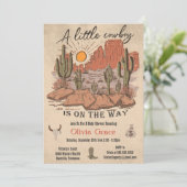 Rustiek Een Kleine Cowboy Western Koe Baby shower Kaart (Staand voorkant)