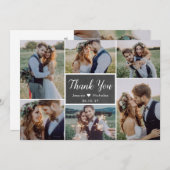 Rustiek Eenvoudig 6 Fotocollage Script Bruiloft Bedankkaart (Voorkant / Achterkant)
