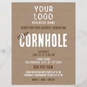 Rustiek Eenvoudig Bedrijf Logo Cornhole Fundraiser Flyer (Voorkant)