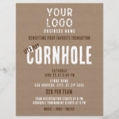 Rustiek Eenvoudig Bedrijf Logo Cornhole Fundraiser Flyer (Voorkant)