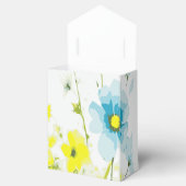 Rustiek Eenvoudig Blauw Geel Poppies Waterverf Bedankdoosjes (Geopend)