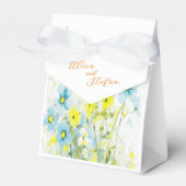 Rustiek Eenvoudig Blauw Geel Poppies Waterverf Bedankdoosjes (Voorkant Zijde)