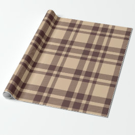 Rustiek Eenvoudig Bruin Plaid Kerstmis Cadeaupapier