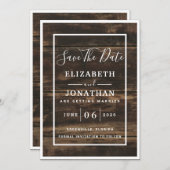 Rustiek Eenvoudig Elegant Schuur Hout Save The Dat Kaart (Voorkant / Achterkant)