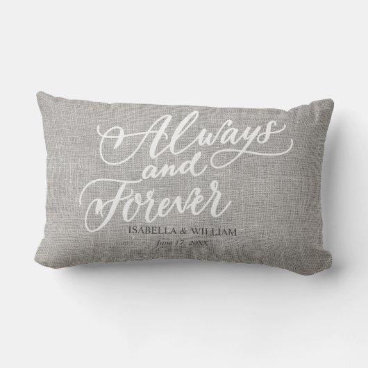 Rustiek Eenvoudig Modern Altijd en voor altijd Ges Kussen (Achterkant)