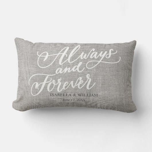Rustiek Eenvoudig Modern Altijd en voor altijd Ges Kussen (Voorkant)