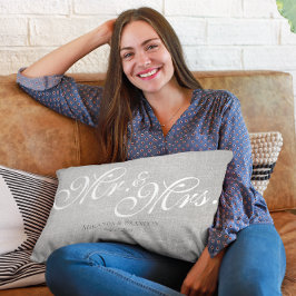 Rustiek Eenvoudig Modern Mr en Mrs Gift Grey Kussen