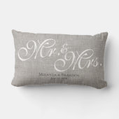 Rustiek Eenvoudig Modern Mr en Mrs Gift Grey Kussen (Achterkant)