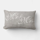 Rustiek Eenvoudig Modern Mr en Mrs Gift Grey Kussen (Voorkant)