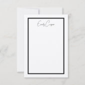 Rustiek Eenvoudig Zwart Polka Dot Border Monogram Bedankkaart (Voorkant)