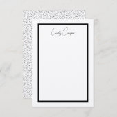 Rustiek Eenvoudig Zwart Polka Dot Border Monogram Bedankkaart (Voorkant / Achterkant)