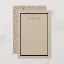 Rustiek Eenvoudig Zwart Polka Dot Border Monogram