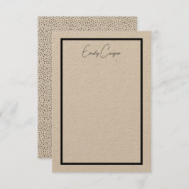 Rustiek Eenvoudig Zwart Polka Dot Border Monogram Bedankkaart