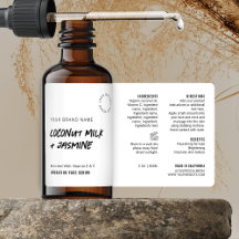 Rustiek Eenvoudig Zwart Wit 2OZ Druppelflesetiket