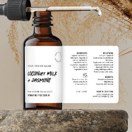 Rustiek Eenvoudig Zwart Wit 2OZ Druppelflesetiket Etiket