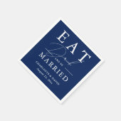 Rustiek Eet Drink en Wees getrouwd Navy Blue Weddi Servet (Hoek)