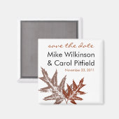 Rustiek eikenblad Save the Date Magnet (Voorkant / Achterkant)
