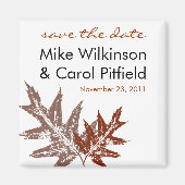 Rustiek eikenblad Save the Date Magnet (Voorkant)