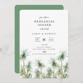 Rustiek eiland Palm Trees bruiloft repetitie diner Kaart (Voorkant / Achterkant)
