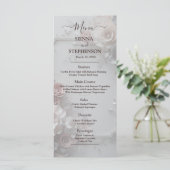 Rustiek Elegant 3D Bloemen Trouwmenu Menu (Staand voorkant)