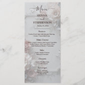 Rustiek Elegant 3D Bloemen Trouwmenu Menu (Voorkant)