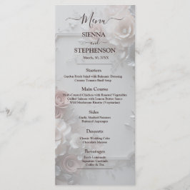 Rustiek Elegant 3D Bloemen Trouwmenu Menu
