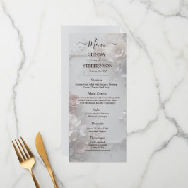 Rustiek Elegant 3D Bloemen Trouwmenu Menu