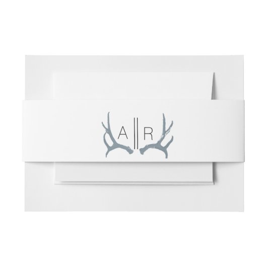 Rustiek & Elegant | Antler | Aangepaste Initialen Uitnodigingen Wikkel (Voorkant Voorbeeld)