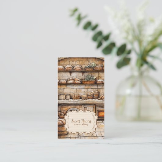 Rustiek Elegant Bakken Visitekaartje (Staand voorkant)