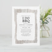 Rustiek Elegant Barnwood I DO BBQ Engagement Party Kaart (Staand voorkant)
