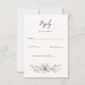 Rustiek Elegant Bloemen Schets Bruiloft RSVP Kaartje (Voorkant)