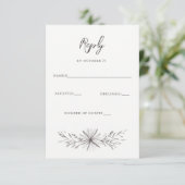 Rustiek Elegant Bloemen Schets Bruiloft RSVP Kaartje (Staand voorkant)