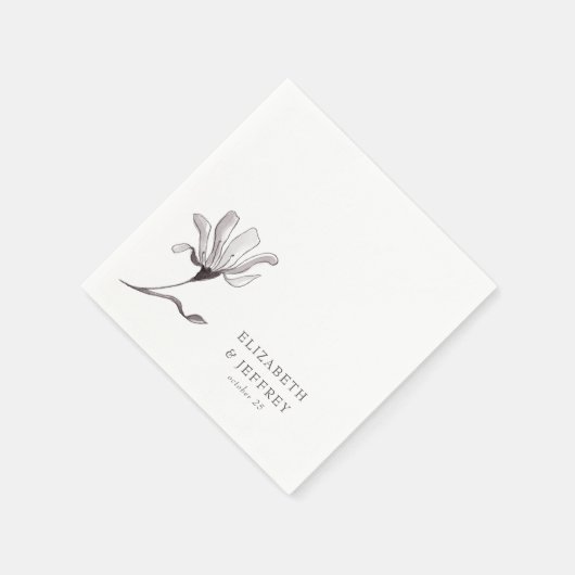 Rustiek Elegant Bloemen Schets Bruiloft Servet (Hoek)