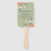 Rustiek Elegant Bloemen Waterverf Pensioen Party Handwaaier (Voorkant)