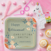 Rustiek Elegant Bloemen Waterverf Pensioen Party Papieren Bordje (Feest)