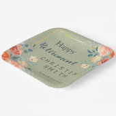 Rustiek Elegant Bloemen Waterverf Pensioen Party Papieren Bordje (Gebogen)