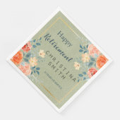 Rustiek Elegant Bloemen Waterverf Pensioen Party Servet (Hoek)