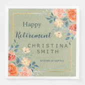 Rustiek Elegant Bloemen Waterverf Pensioen Party Servet (Voorkant)