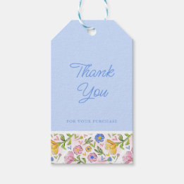 Rustiek Elegant Bloemen Zakelijk Dank u Cadeaulabel