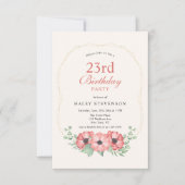 Rustiek Elegant Blush Roze Bloemen 23e Verjaardag Kaart (Voorkant)