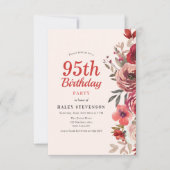 Rustiek Elegant Boho Chic Floral 95e verjaardag Kaart (Voorkant)
