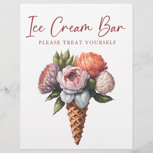 Rustiek Elegant Boho Ice Cream Bar Vrijgezellenfee Flyer (Voorkant)
