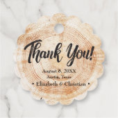 Rustiek Elegant Bruiloft Hout Besnoeiing Dank u Bedankjes Labels (Achterkant)